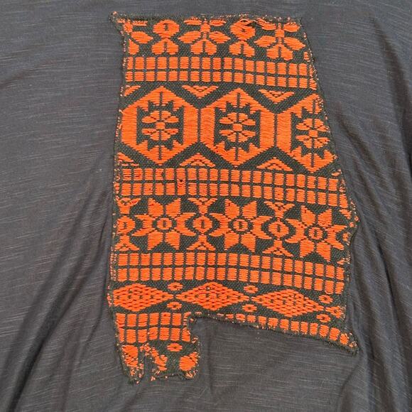 Judith March Embroidered Alabama Tunic Top Women's Medium Navy Blue Short Sleeve - Picture 4 of 7